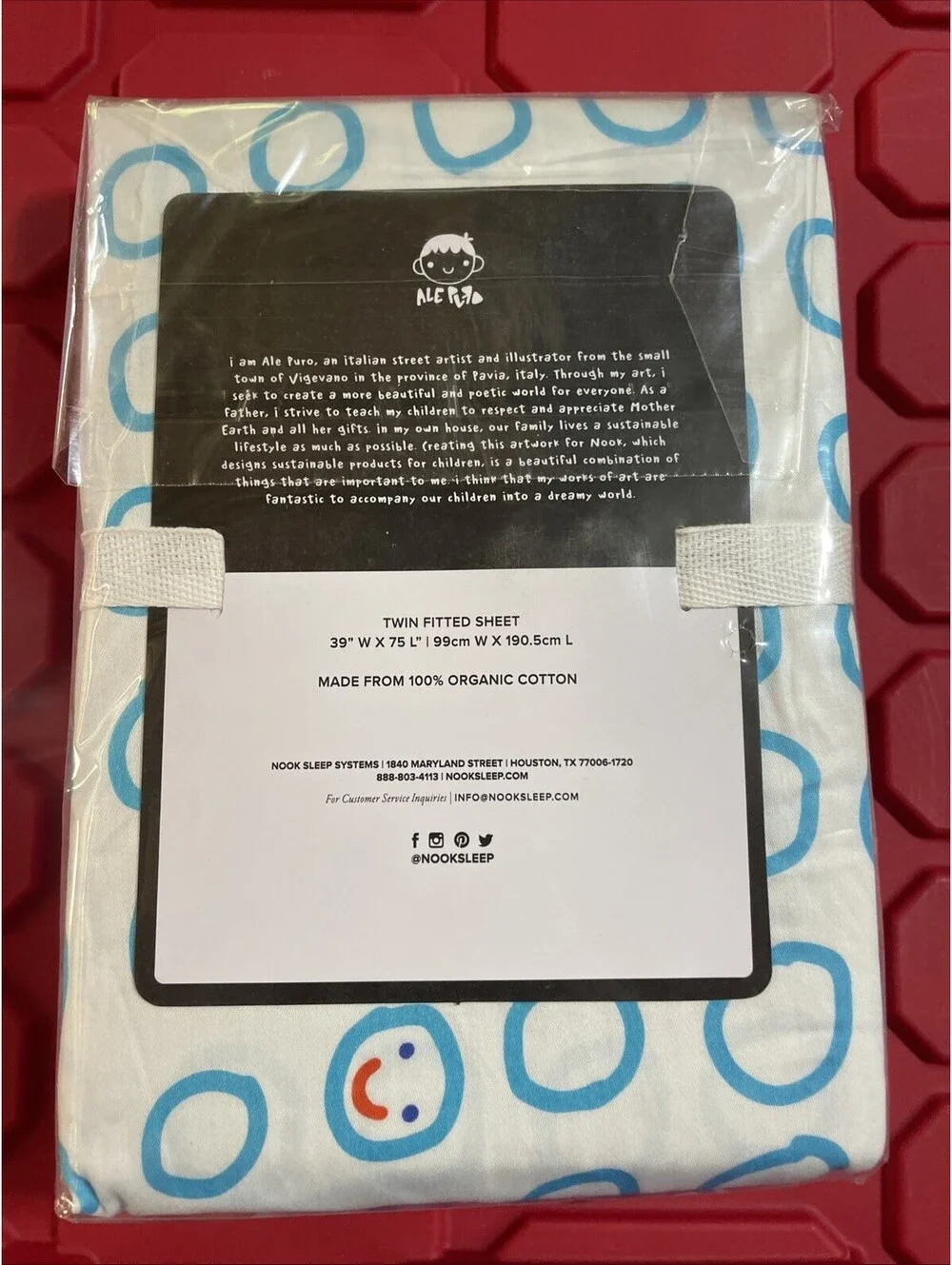 Twin Fitted Sheets Designed By Ale Puro Italian Artist Organic Cotton